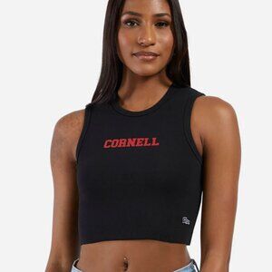 Hype and Vice Cornell Cut Off Halter Tank Top - Black